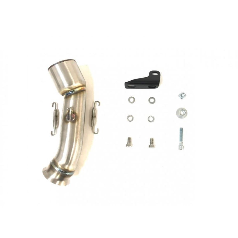 IXRACE スリップオンマフラー【3257】 375mm マットポリッシュ M10 ヘキサゴン デュアルエンド デューク125/250/390 ’17-21