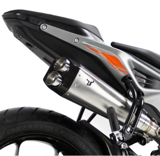 IXRACE スリップオンマフラー 375mm マットポリッシュ M9 ヘキサゴン デュアルエンド デューク790 2018