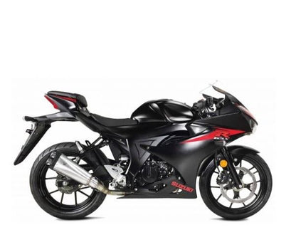 IXRACE フルEXマフラー 375 mm マットポリッシュ M9 ヘキサゴン デュアルエンド GSX-R 125/GSX-S 125 '17-'18