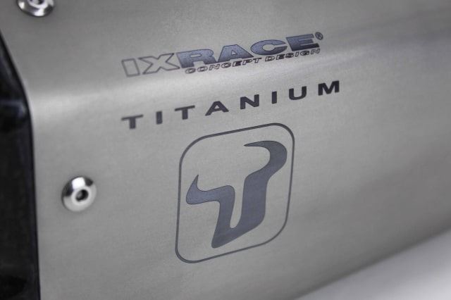 IXRACE フルEXマフラー 375 mm マットポリッシュ M10 ヘキサゴン デュアルエンド R25 2019