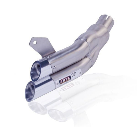 IXIL(イクシル) スリップオンマフラー 305mm マットポリッシュ L2X デュアルラウンド 45mm アプリリア CR125/150