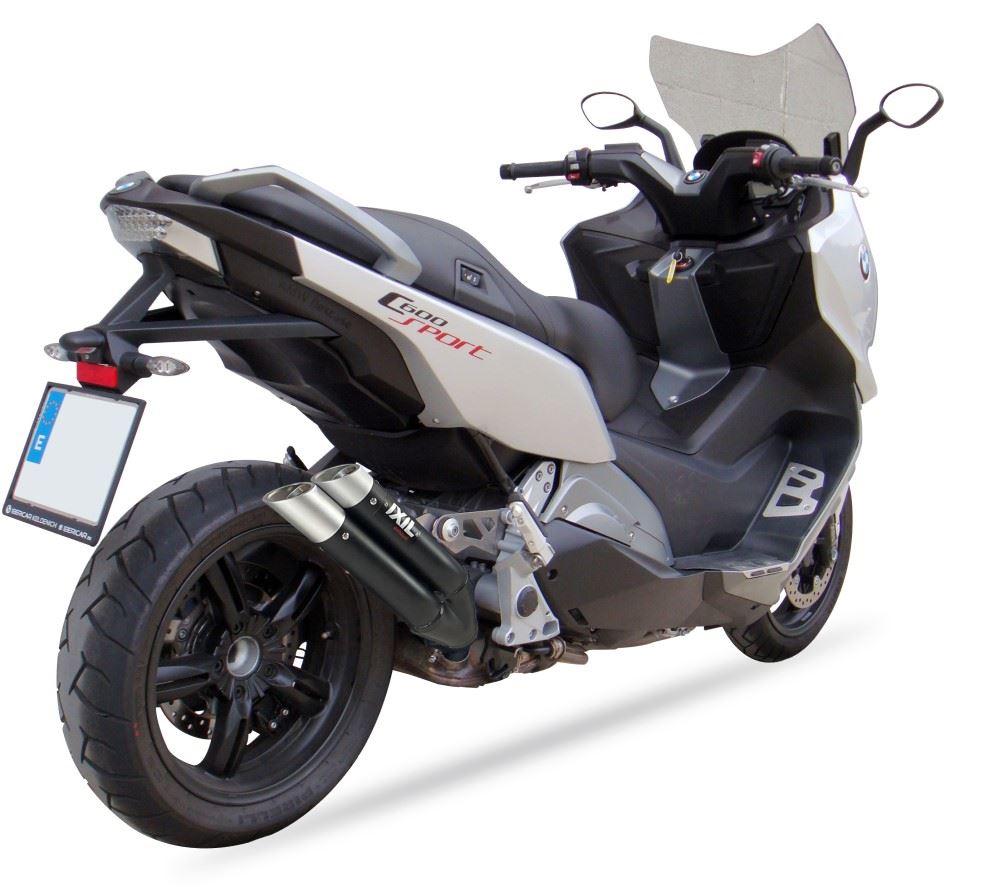 IXIL(イクシル) スリップオンマフラー 430mm ブラックHTペイント L3X デュアルラウンド 50mm BMW C 600 SPORT '12-15