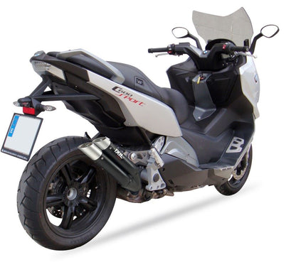 IXIL(イクシル) スリップオンマフラー 430mm ブラックHTペイント L3X デュアルラウンド 50mm BMW C 600 SPORT '12-15