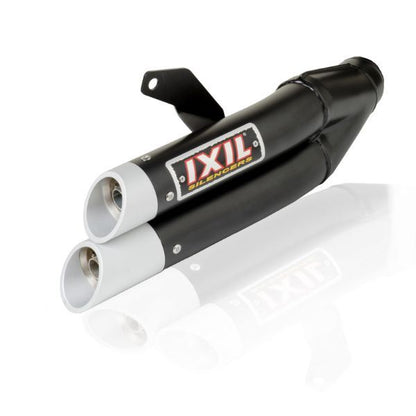 IXIL Slip-On Muffler 430mm Black HT Paint L3XB Dual Round 50mm CBR250R '11-'14