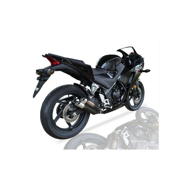 IXIL(イクシル) スリップオンマフラー 430mm ブラックHTペイント L3XB デュアルラウンド 50mm HONDA CBR300R '15-'16 SLIP ON