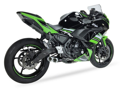 IXIL(イクシル) フルEXマフラー 430mm ブラックHTペイント L3XB デュアルラウンド 50mm ニンジャ650 2017