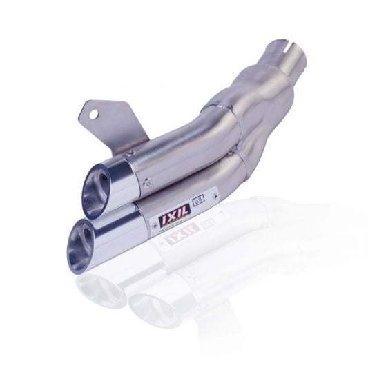 IXIL(イクシル) スリップオンマフラー 左右2本出し 305mm マットポリッシュ L2X デュアルラウンド 45mm Z1000 10-13 (ZR1000D)