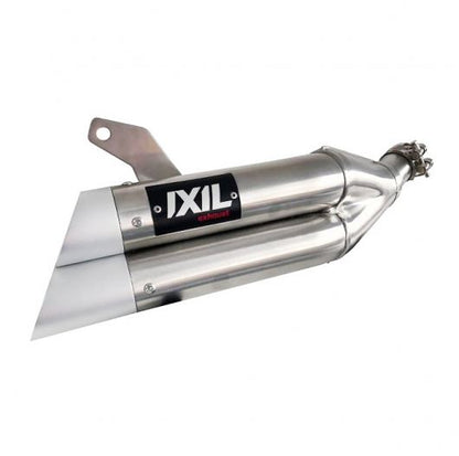 IXIL(イクシル) スリップオンマフラー 430mm マットポリッシュ L3X デュアルラウンド 50mm デューク125/250 11-16