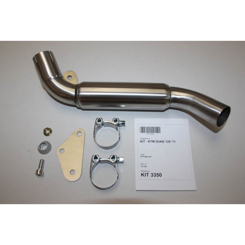 IXIL(イクシル) スリップオンマフラー 430mm ブラックHTペイント L3XB デュアルラウンド 50mm デューク125/250 11-16