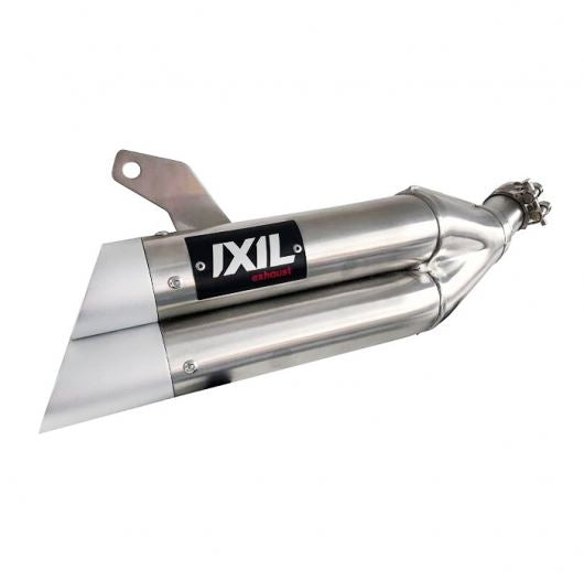 IXIL(イクシル) スリップオンマフラー 430mm マットポリッシュ L3X デュアルラウンド 50mm デューク390 12-16