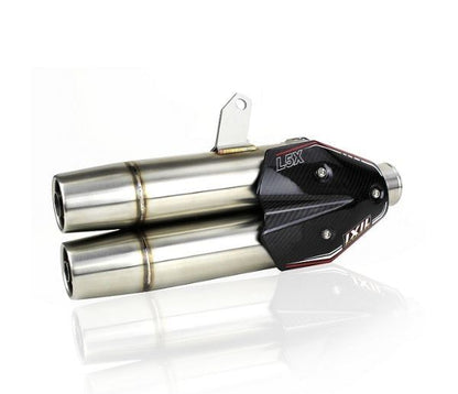 IXIL(イクシル) スリップオンマフラー 450mm マットポリッシュ L5X デュアルラウンド 80mm VESPA GTS 300