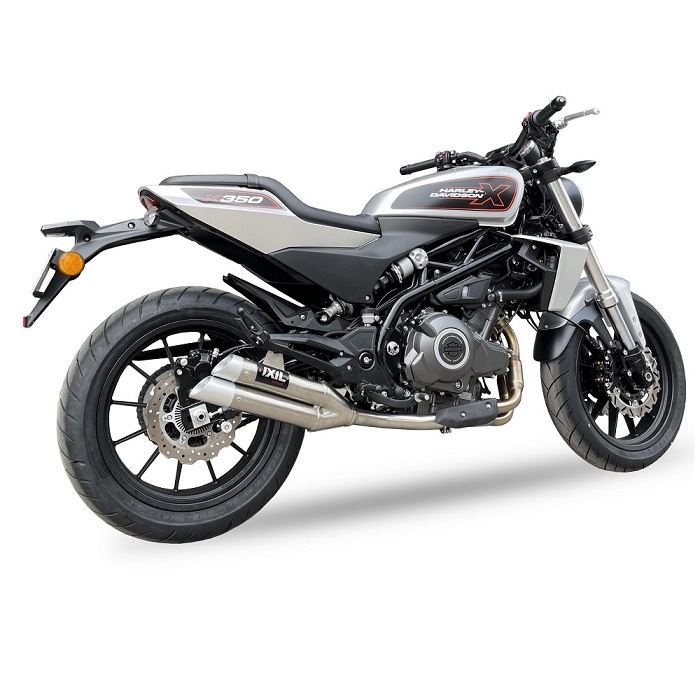 IXIL(イクシル) スリップオンマフラー ハイパーロー 430mm マットポリッシュ L3X デュアルラウンド 50mm ハーレーダビッドソン X350