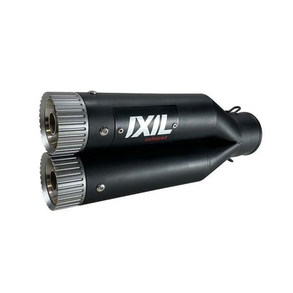 IXIL(イクシル) スリップオンマフラー 289mm ブラックHTペイント L3N デュアルラウンド 60mm GSR750 '11-16 GSX-S750 '17-19