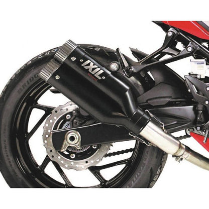 IXIL(イクシル) スリップオンマフラー 289mm ブラックHTペイント L3N デュアルラウンド 60mm GSR750 '11-16 GSX-S750 '17-19