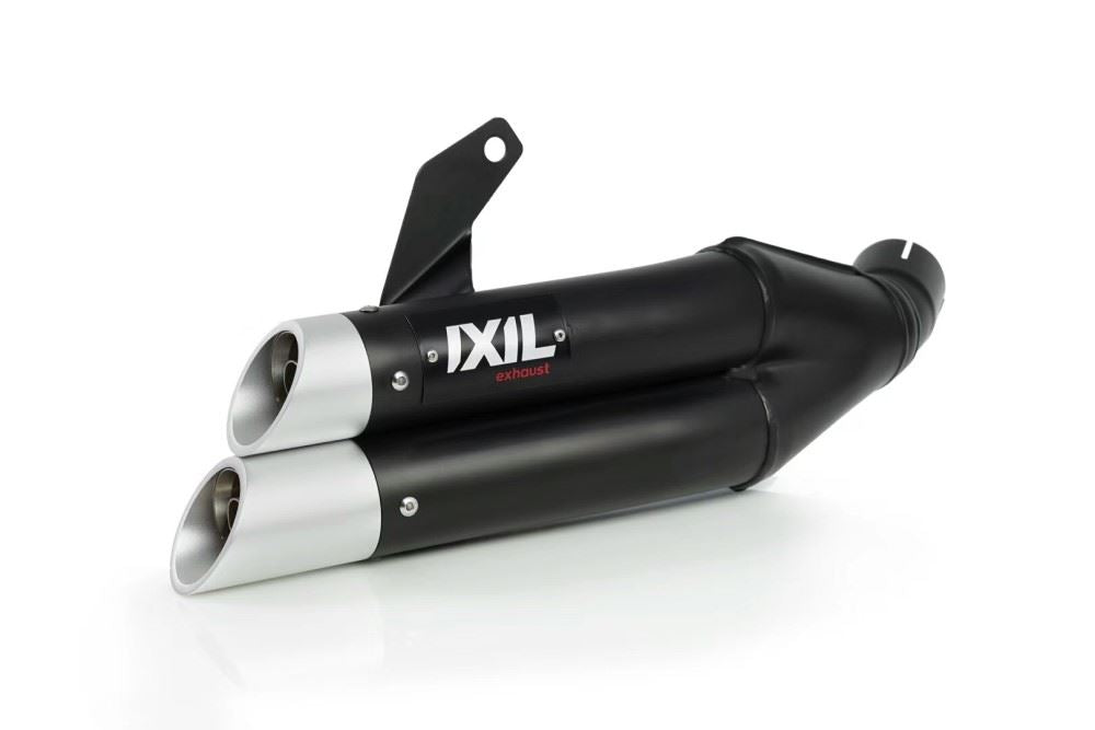IXIL Slip-on Muffler 430mm Black HT Paint L3XB Dual Round 50mm SV650S '13-20