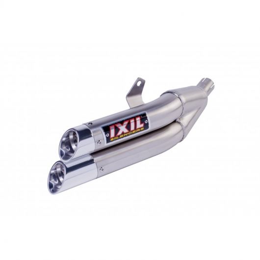 IXIL Full Exhaust Muffler 430mm Matte Polish L3X Dual Round 50mm Cygnus Z125
