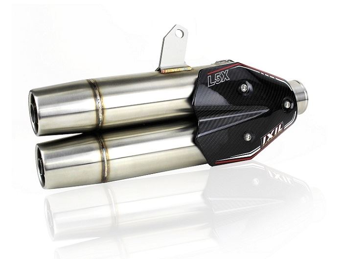 IXIL(イクシル) フルEXマフラー 450mm マットポリッシュ L5X デュアルラウンド 80mm T-マックス530 2017