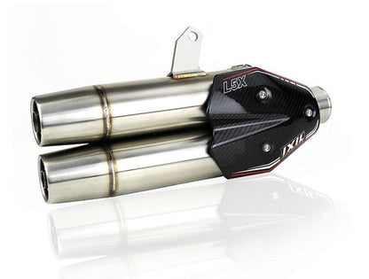 IXIL(イクシル) フルEXマフラー 450mm マットポリッシュ L5X デュアルラウンド 80mm T-マックス530 2017