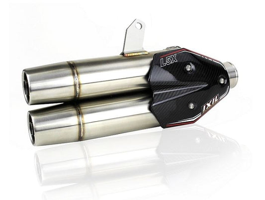 IXIL(イクシル) フルEXマフラー 450mm マットポリッシュ L5X デュアルラウンド 80mm T-マックス530 2017