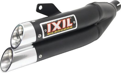 IXIL Full Exhaust Muffler 430mm Black HT Paint L3X Dual Round 50mm R25/R3 '15-16