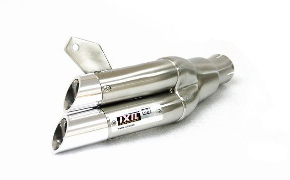 IXIL Slip-on Muffler 305mm Matte Polished L2X Dual Round 45mm YZF600 R-6R '06-12