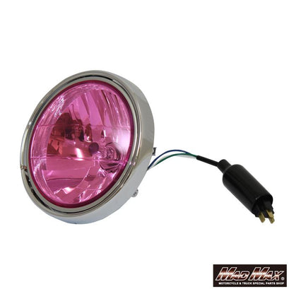 φ180 Multi-Reflector Headlight, Pink Lens, for Kawasaki models