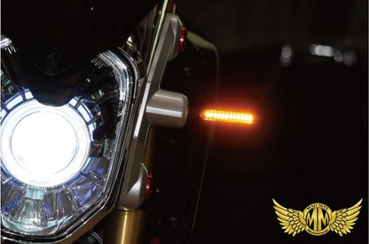 Sequential Flowing LED Indicators for Motorcycles - Smoked Lens, Universal Fit, 12 LEDs, Set of 2