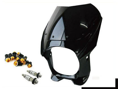 ビキニカウル 180φ M8取付けボルト/スクリーンボルトゴールド付属 ブラック 汎用