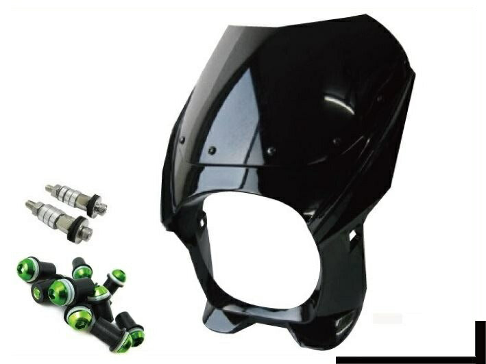 ビキニカウル 180φ M8取付けボルト/スクリーンボルトグリーン付属 ブラック 汎用