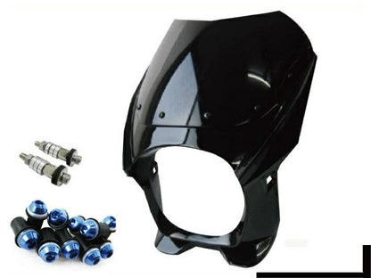 ビキニカウル 180φ M8取付けボルト/スクリーンボルトブルー付属 ブラック 汎用