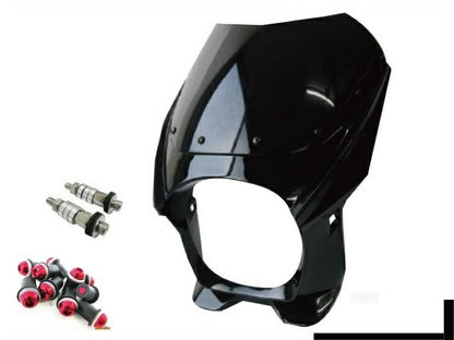 ビキニカウル 180φ M8取付けボルト/スクリーンボルトレッド付属 ブラック 汎用