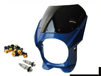Bikini Cowl 180mm M8 Mounting Bolts/Screen Bolts Gold Included Blue Universal