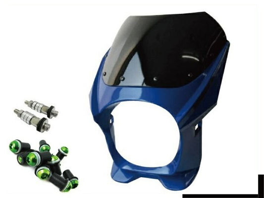 ビキニカウル 180φ M8取付けボルト/スクリーンボルトグリーン付属 ブルー 汎用