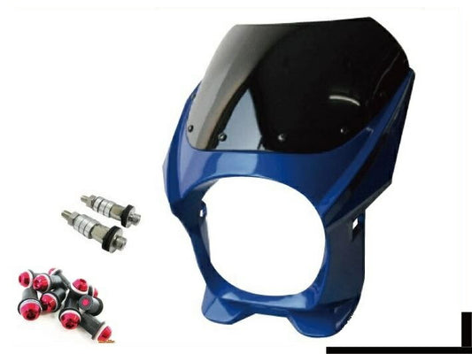 ビキニカウル 180φ M8取付けボルト/スクリーンボルトレッド付属 ブルー 汎用