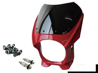 Bikini Cowl 180mm with M8 mounting bolts and black screen bolts included, Red, Universal