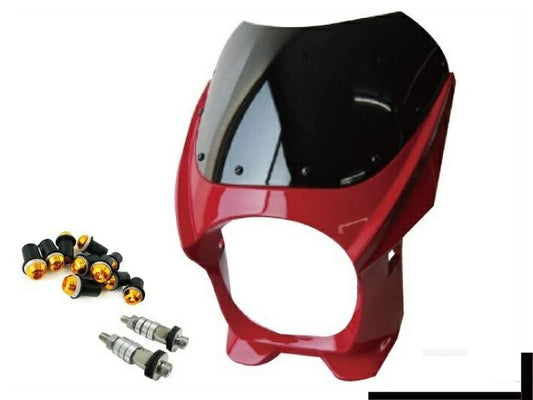 ビキニカウル 180φ M8取付けボルト/スクリーンボルトゴールド付属 レッド 汎用