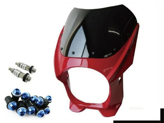 ビキニカウル 180φ M8取付けボルト/スクリーンボルトブルー付属 レッド 汎用