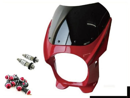 ビキニカウル 180φ M8取付けボルト/スクリーンボルトレッド付属 レッド 汎用