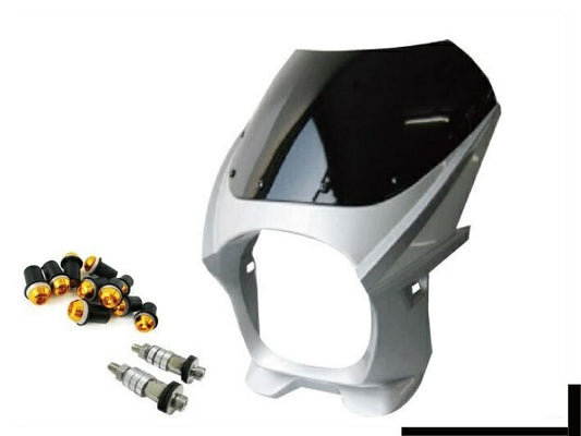 ビキニカウル 180φ M8取付けボルト/スクリーンボルトゴールド付属 シルバー 汎用