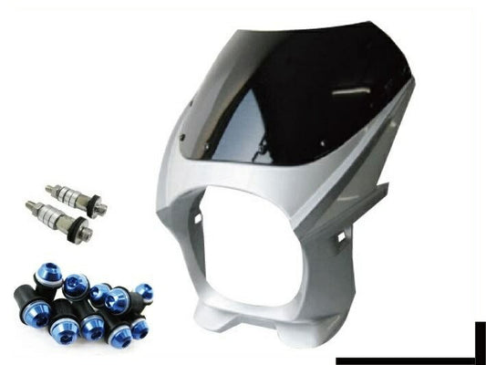 ビキニカウル 180φ M8取付けボルト/スクリーンボルトブルー付属 シルバー 汎用