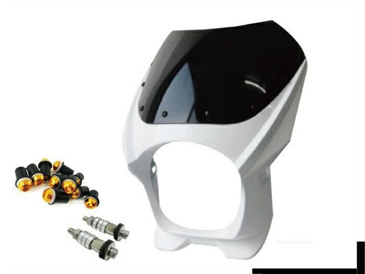 ビキニカウル 180φ M8取付けボルト/スクリーンボルトゴールド付属 ホワイト 汎用