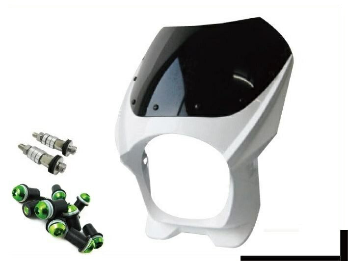 ビキニカウル 180φ M8取付けボルト/スクリーンボルトグリーン付属 ホワイト 汎用