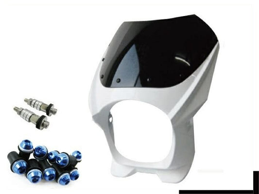 ビキニカウル 180φ M8取付けボルト/スクリーンボルトブルー付属 ホワイト 汎用