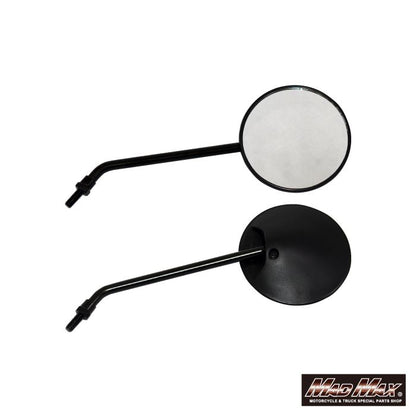 丸形ミラー 8mm ブラック 左右共通 汎用 2本入り
