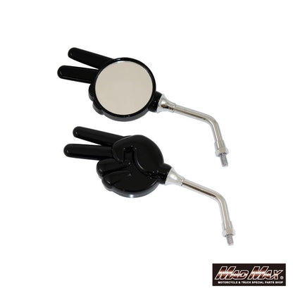 ミニ じゃんけんミラー 正ネジ 8mm ブラック 汎用 左右セット