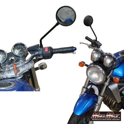 Z2 Type Mirror, Long Stay, 10mm, Black, Universal (for clockwise threaded vehicles), 2 pcs.