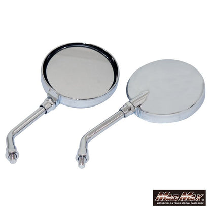 Z2 Type Mirror, Short Stem, 10mm, Chrome, Universal (for right-hand thread vehicles), Pair