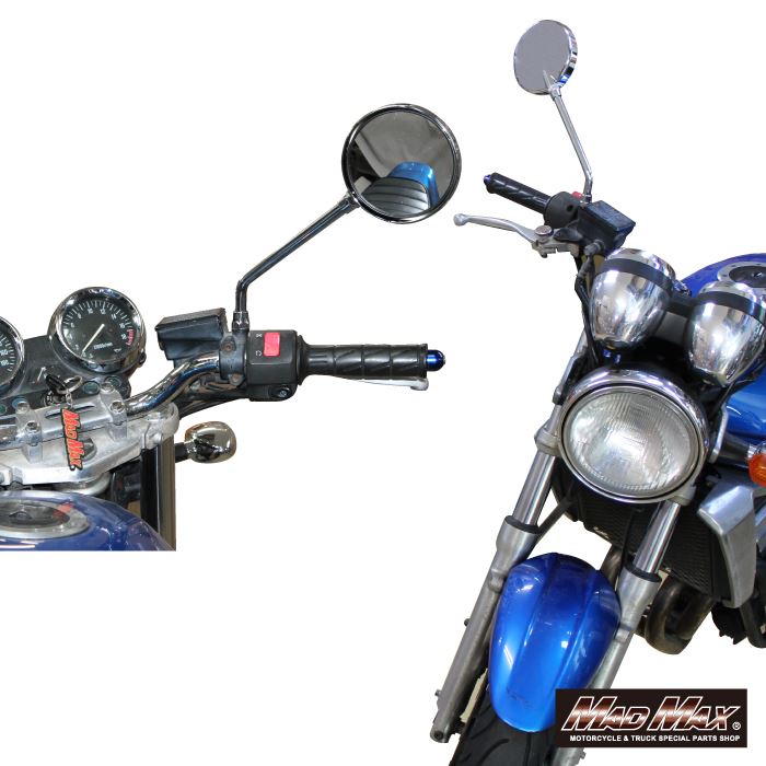 Z2 Type Mirror, Long Stay, 10mm, Chrome, Universal (for clockwise threaded vehicles), 2 pcs.