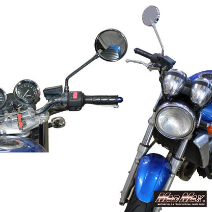 Z2 Type Mirror, Long Stay, 10mm, Chrome, Universal (for clockwise threaded vehicles), 2 pcs.