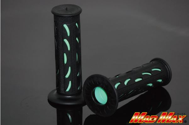 ハンドルグリップ ウェーブタイプ 7/8インチハンドル用 グリーン 非貫通タイプ 汎用